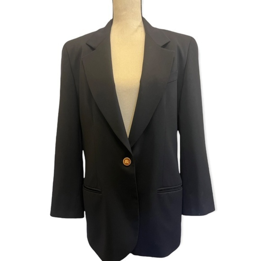 Burberry's lined Navy Tailored  Blazer European size 10 - 100% wool